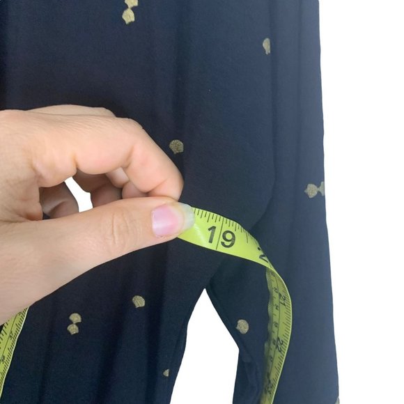 Bel Kazan Black Gold Micro Print Tapered Waist V Neck Dress Small - Picture 7 of 12